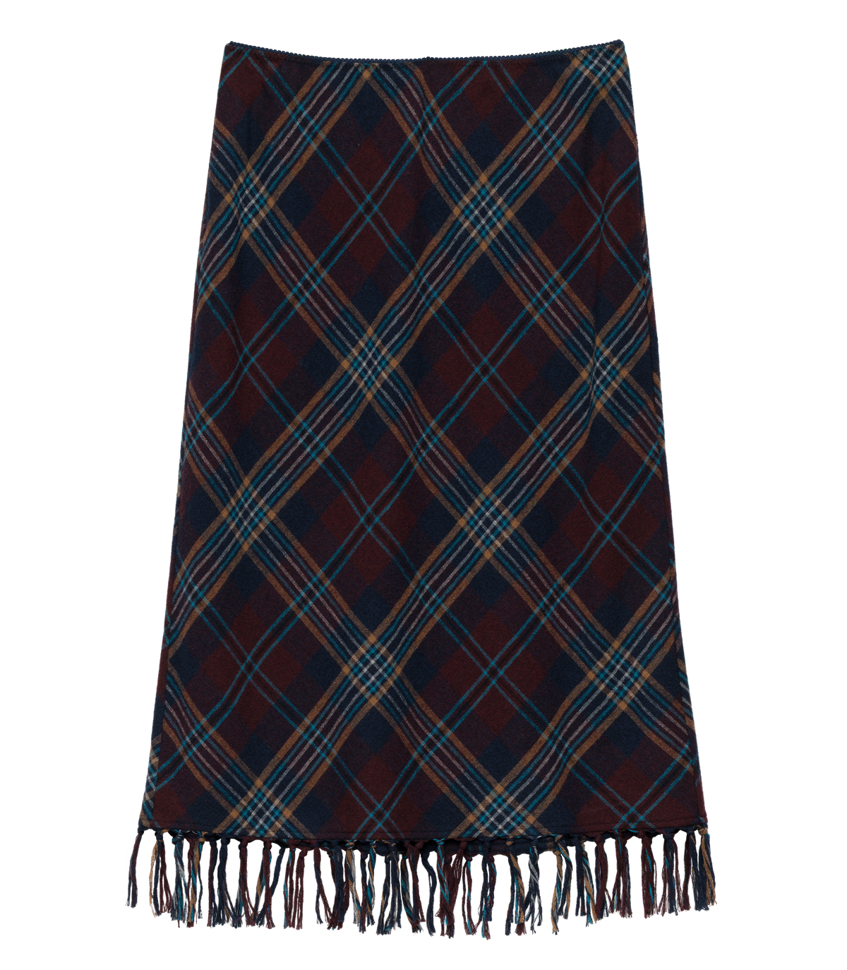 Elowette Knotted Fringe Skirt in Willoughby Plaid - view 6