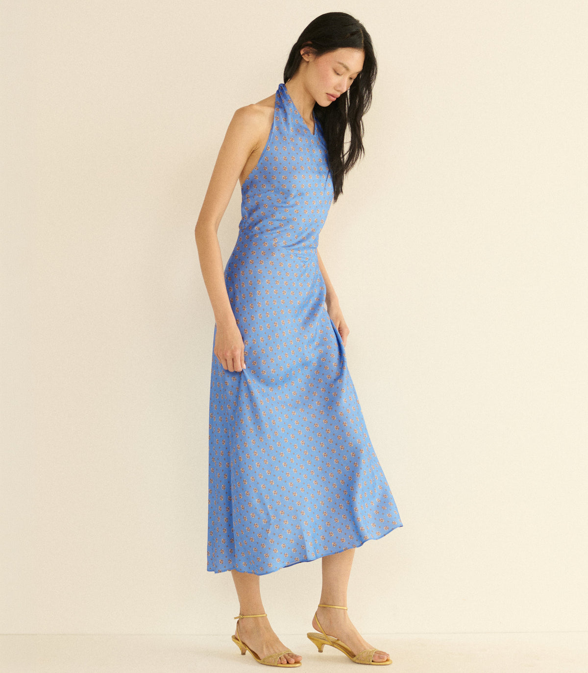 Noemie Dress in Periwinkle Cadiz Foulard - view 4