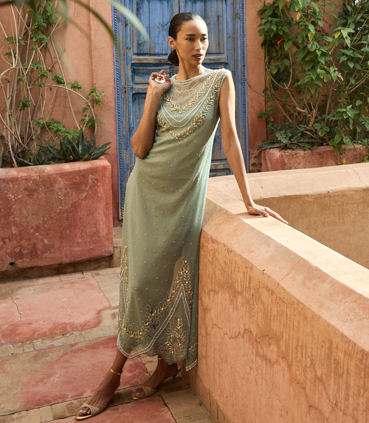 Artemise Dress in Sage - view 2