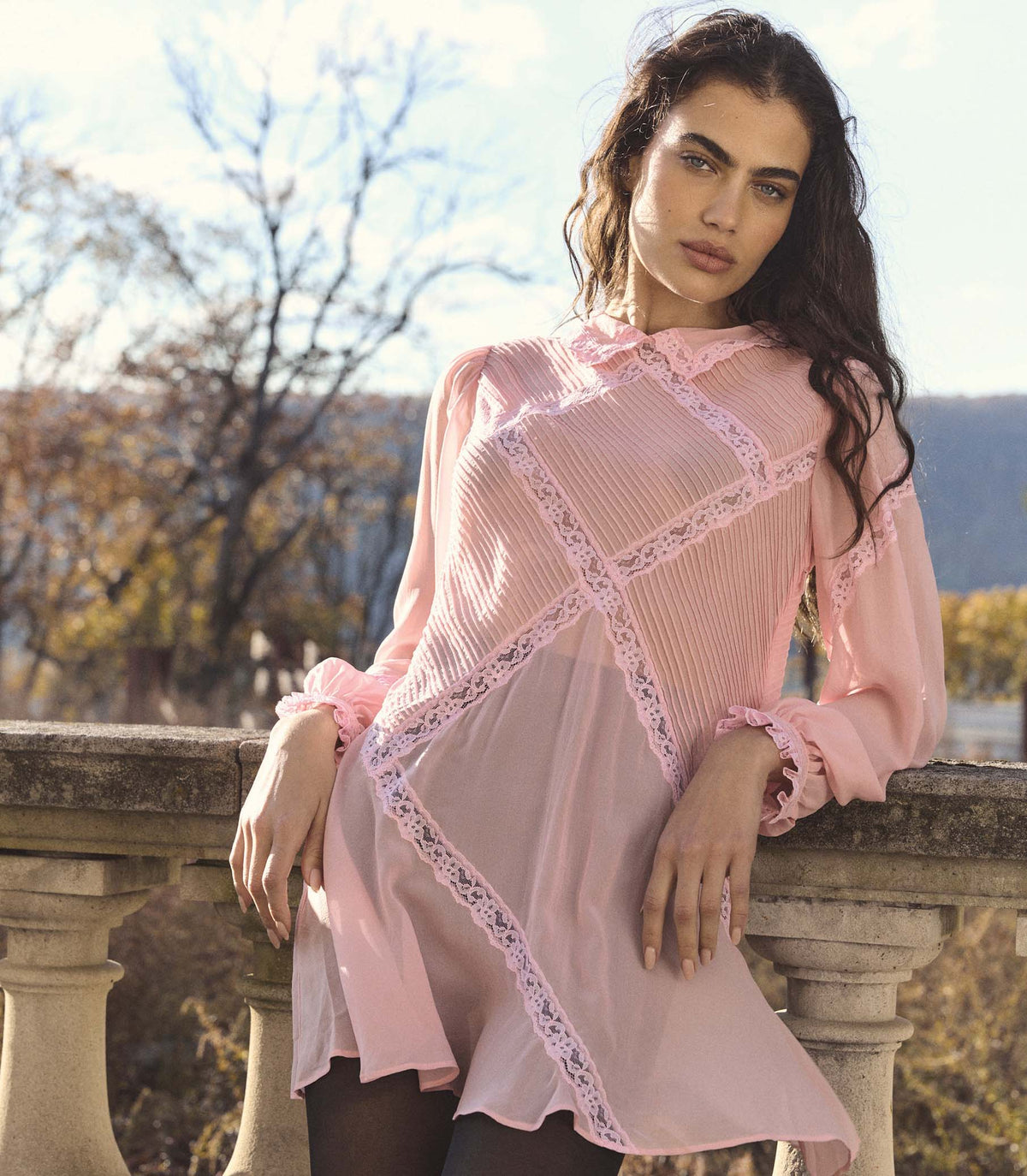 Louisette Dress in Pink Hydrangea - view 2