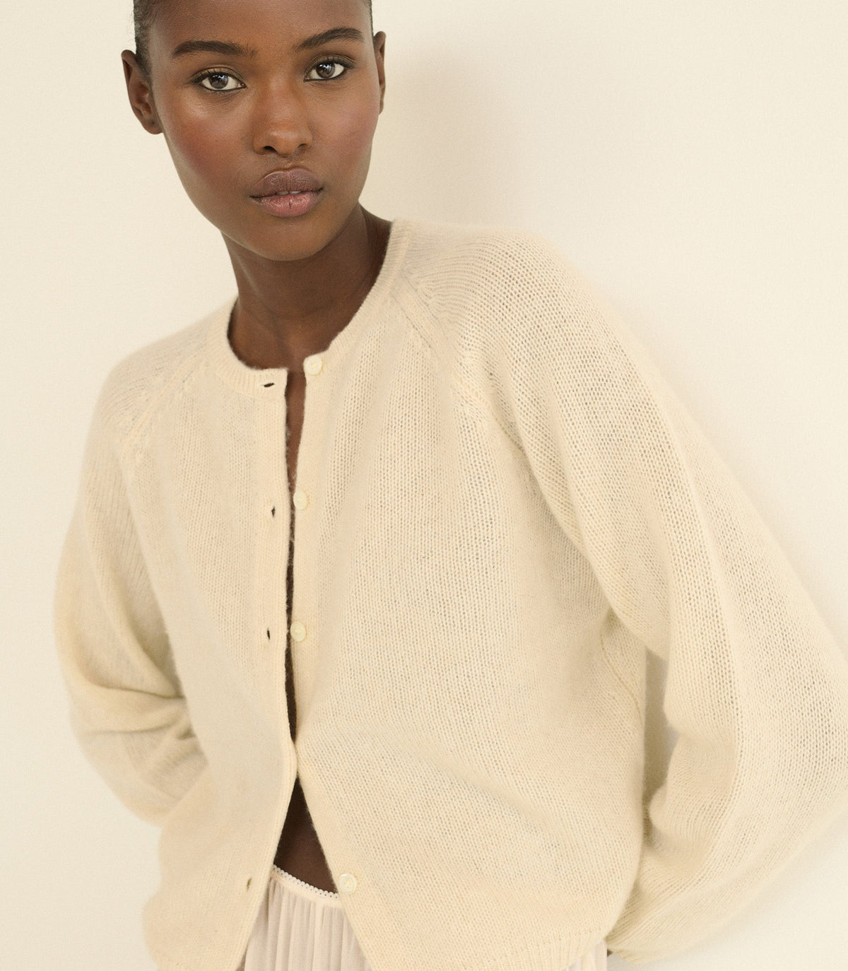 Peroline Cashmere Cardigan in Dogwood - view 1